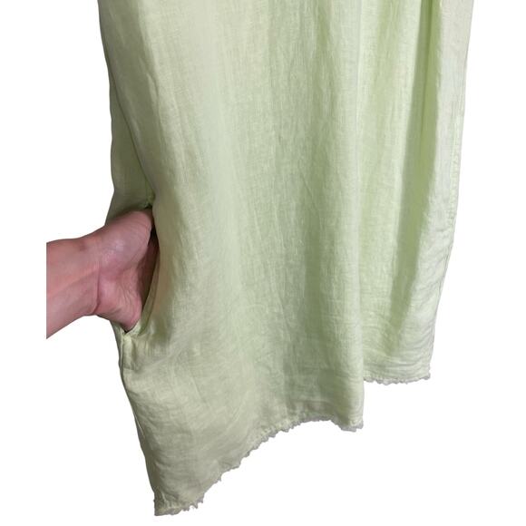 Tommy Bahama Two Palms Ruffle Linen Shift Dress Beach Vacation Green Size Small - Picture 9 of 16